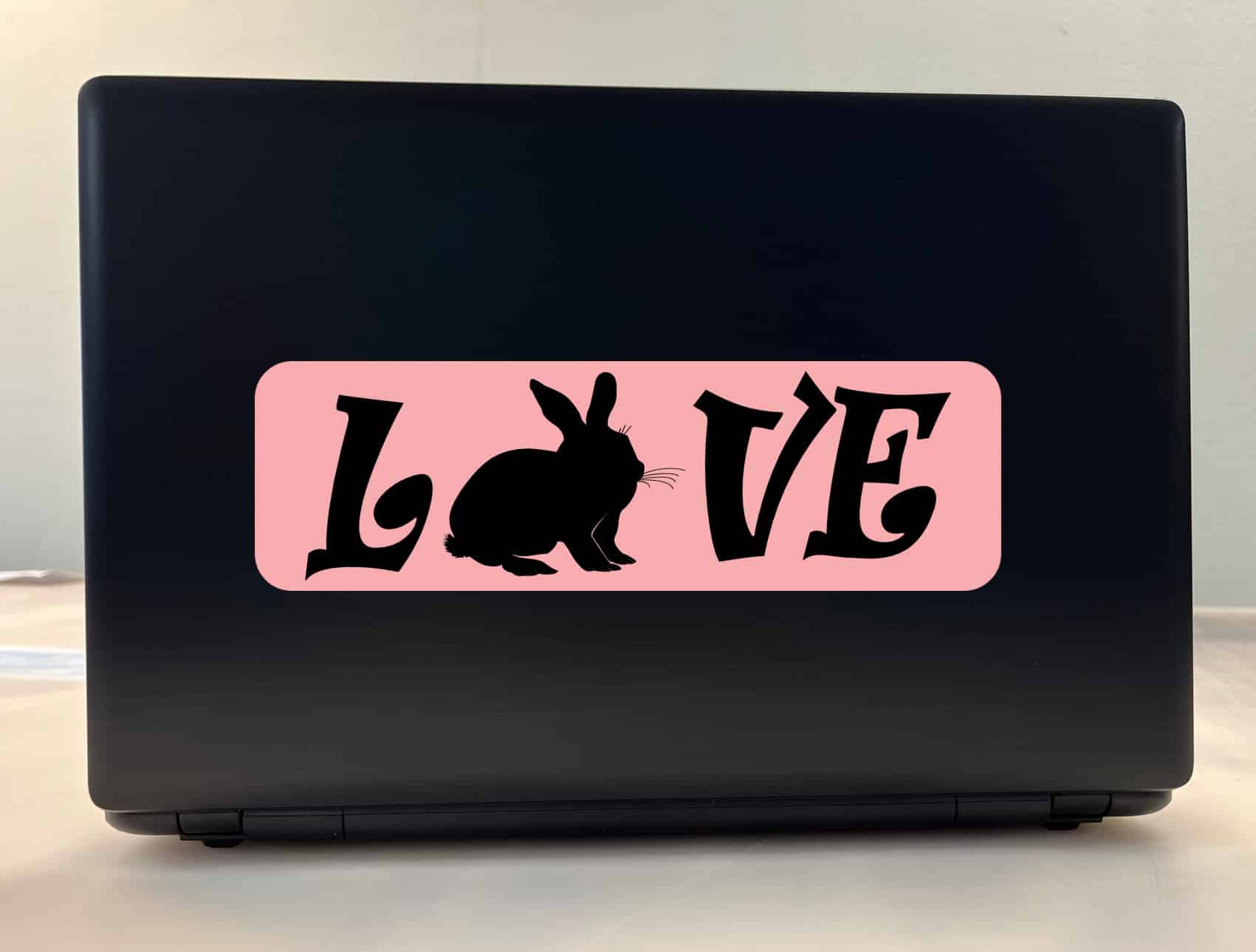 10in x 3in Love Rabbit Bumper Sticker Vinyl Pet Animal Decal Car
