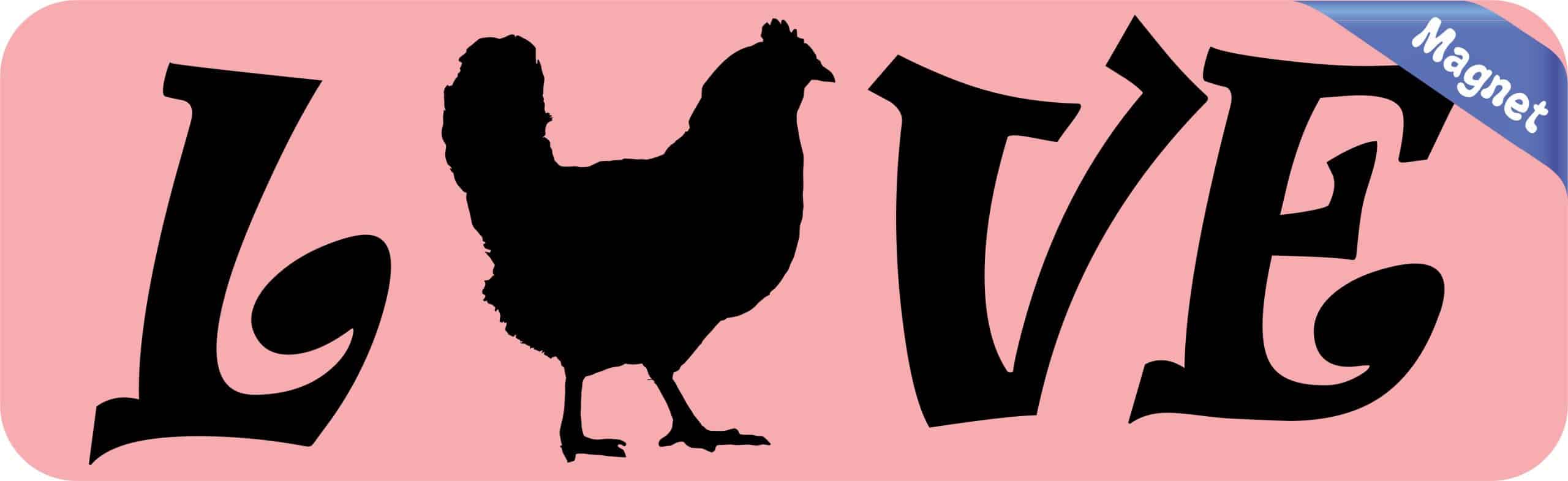 10in x 3in Love Chicken Magnet Magnetic Pet Animal Magnet - Image 2