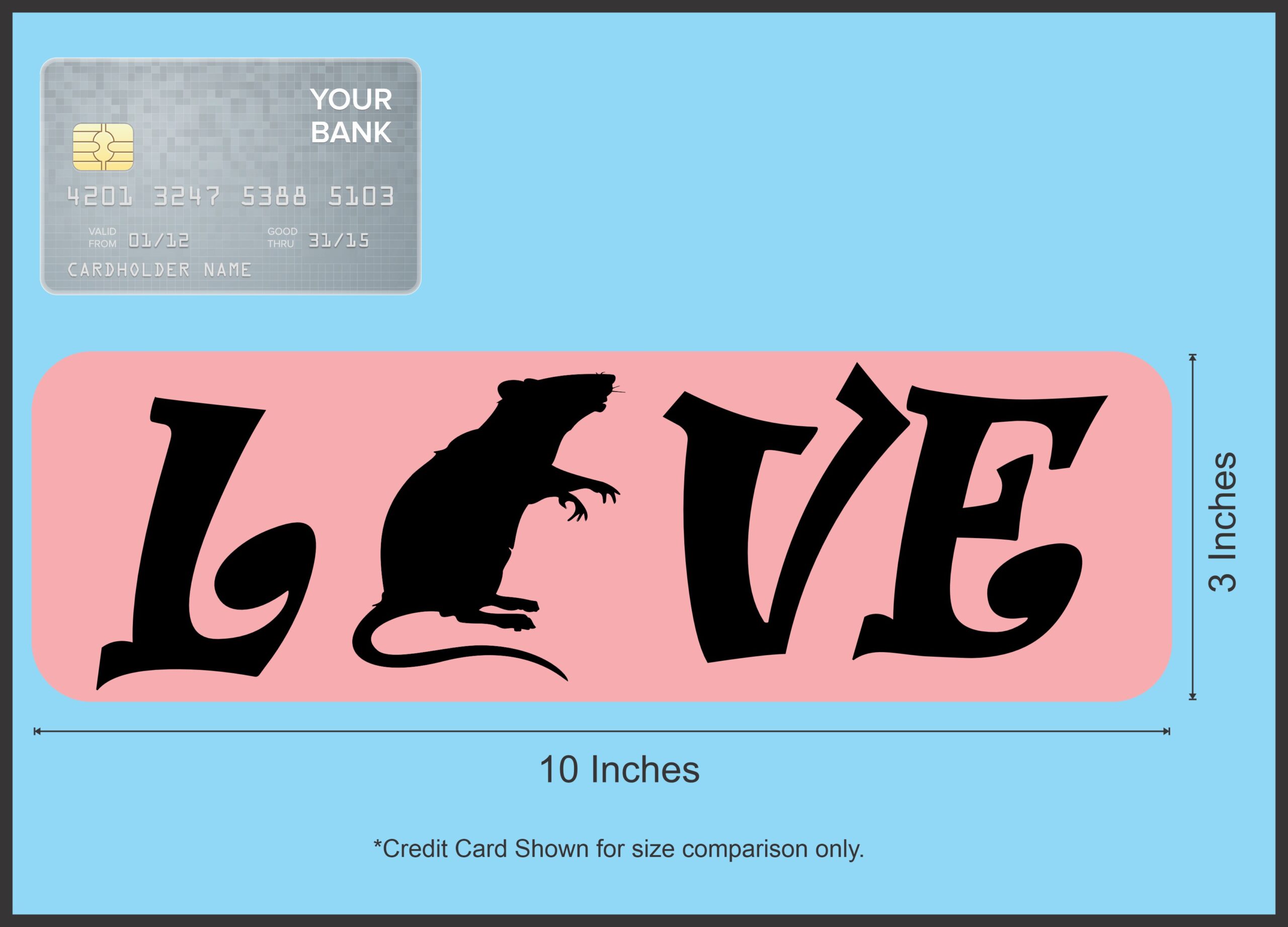10in x 3in Love Rat Magnet Magnetic Pet Animal Magnets