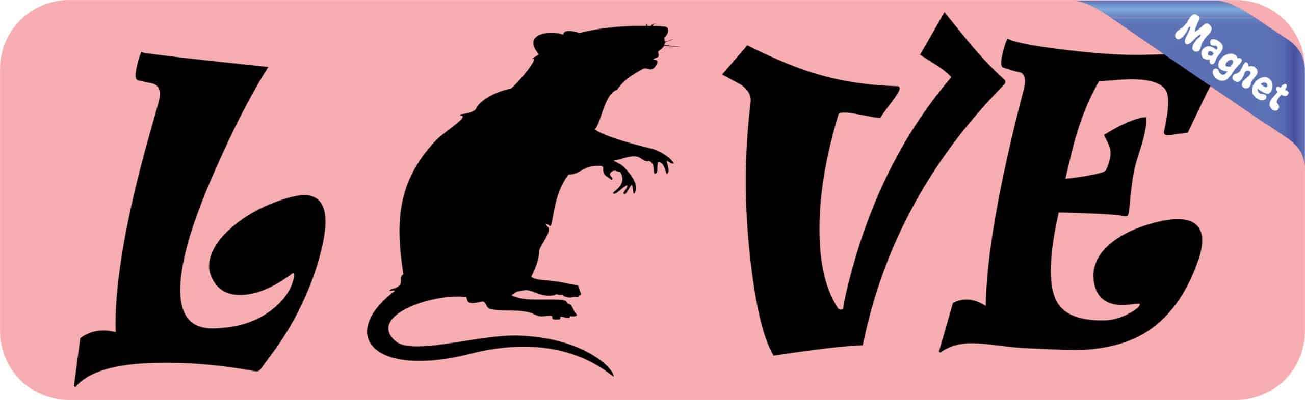 10in x 3in Love Rat Magnet Magnetic Pet Animal Magnets