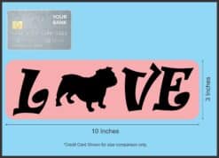 10in x 3in Love Pug Bumper Sticker Vinyl Dog Decal Pet Animal St