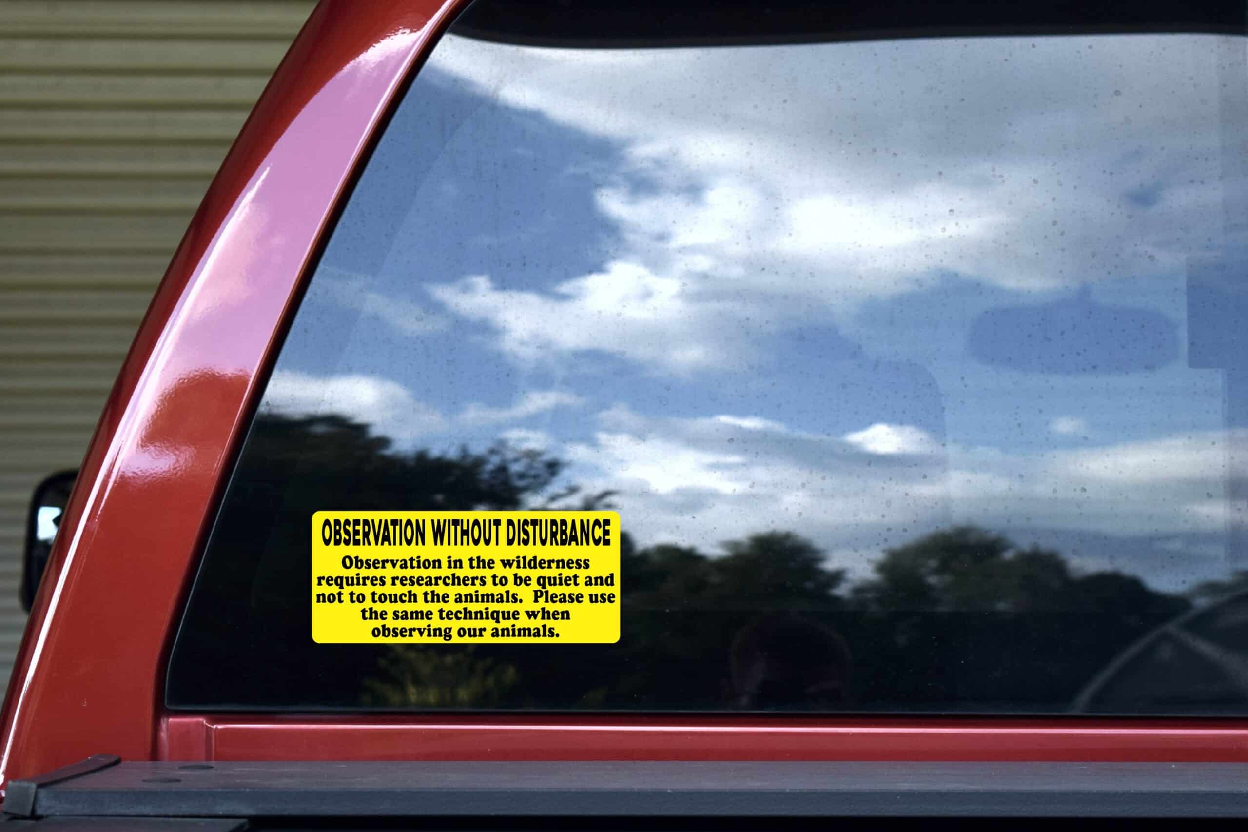 7inx3in Observation Without Disturbance Sticker Vinyl Animal Sig