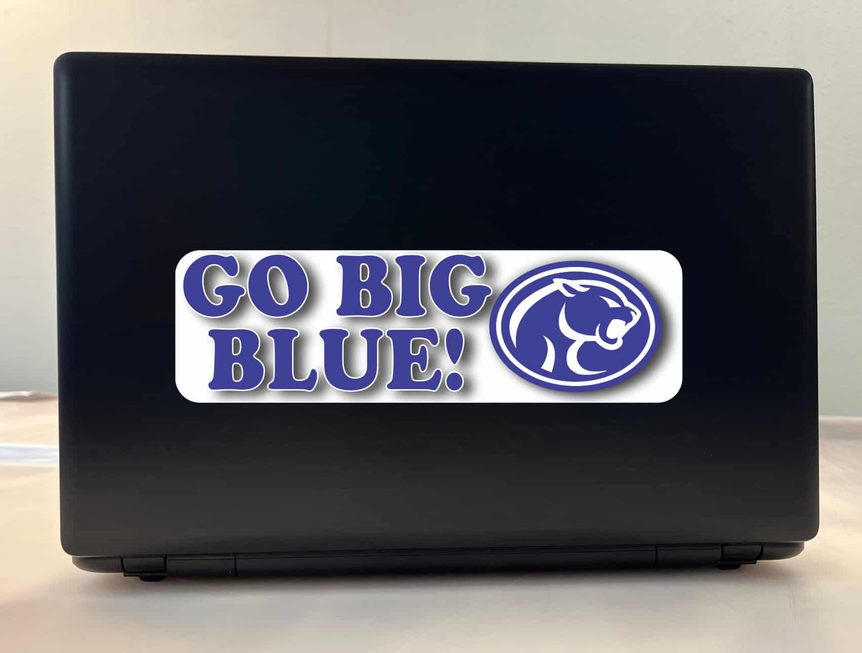 10in x 3in Cougar Go Big Blue Bumper Sticker Vinyl School Mascot Decal