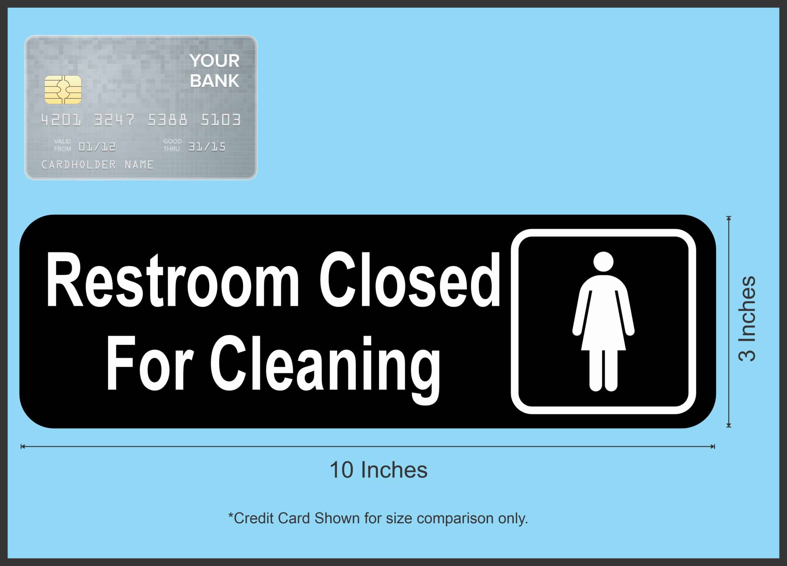10in x 3in Women's Restroom Closed For Cleaning Sticker Sign Decal Stickers - Image 4