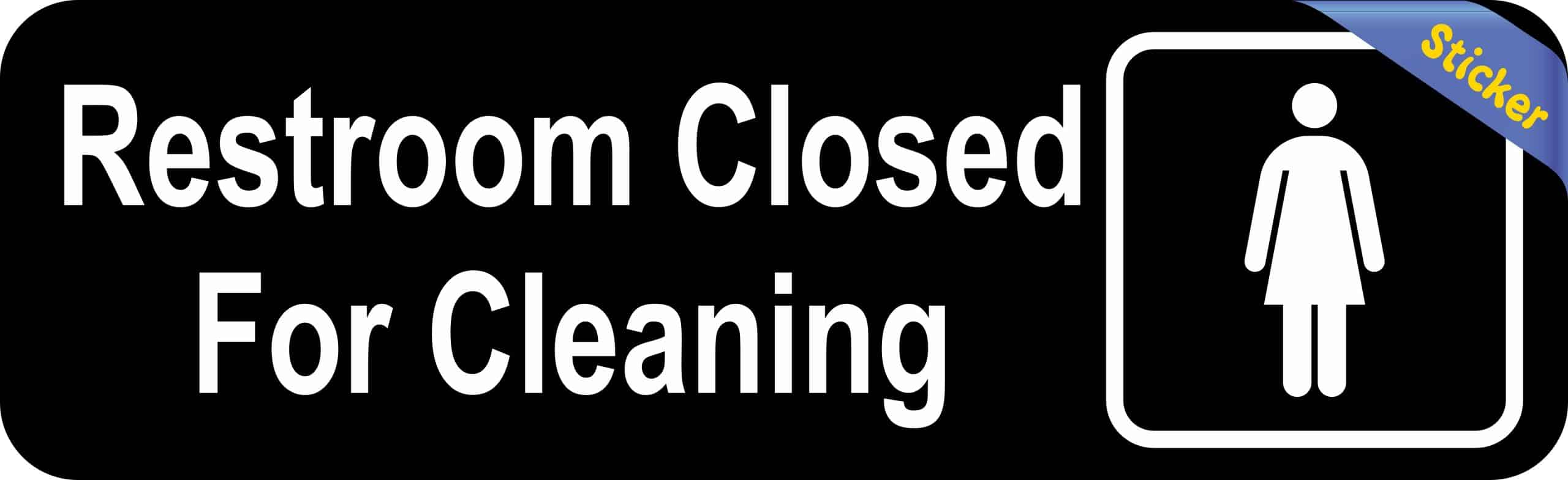 10in x 3in Women's Restroom Closed For Cleaning Sticker Sign Decal Stickers - Image 2