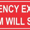 Emergency Exit Only Alarm Will Sound Sticker