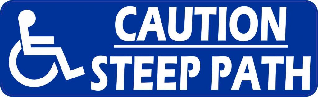 10in x 3in Caution Steep Path Handicap Magnet Vinyl Magnetic Safety ...