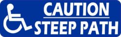 Caution Steep Path Handicap Sticker