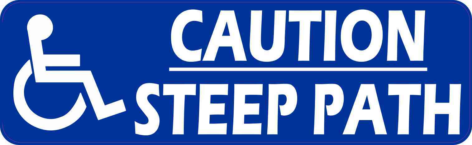 Caution Steep Path Handicap Sticker