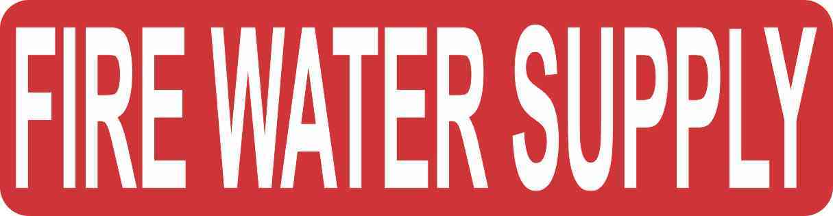 Pipe Marker Fire Water Supply Sticker
