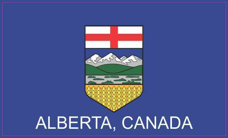 Labeled Alberta Canada Flag Magnet