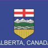 Labeled Alberta Canada Flag Sticker