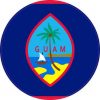 Round Guam Flag Sticker