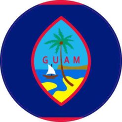 Round Guam Flag Sticker