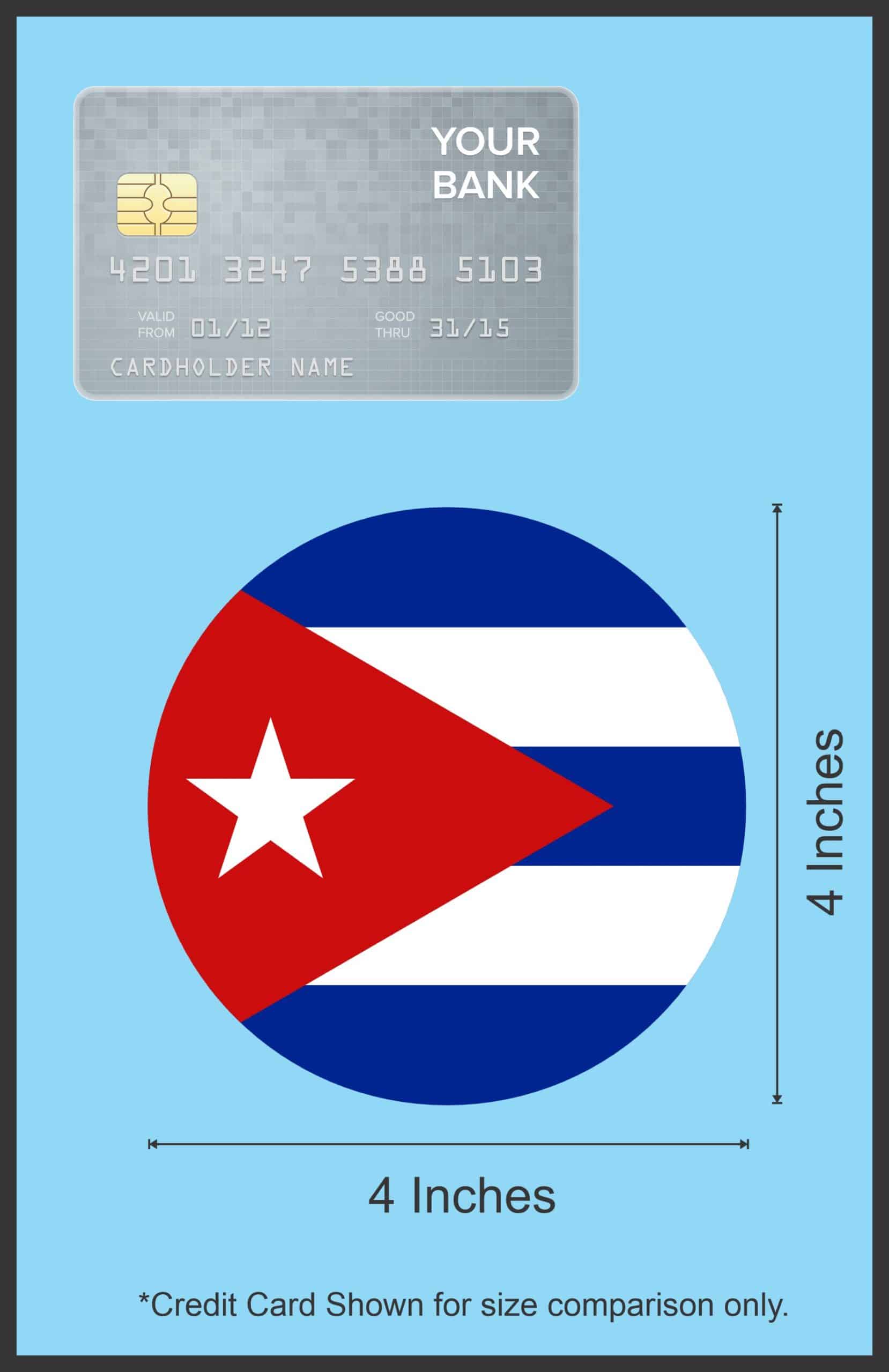 4in x 4in Cuba Flag Sticker Vinyl Luggage Decal Vehicle Bumper Stickers - Image 6