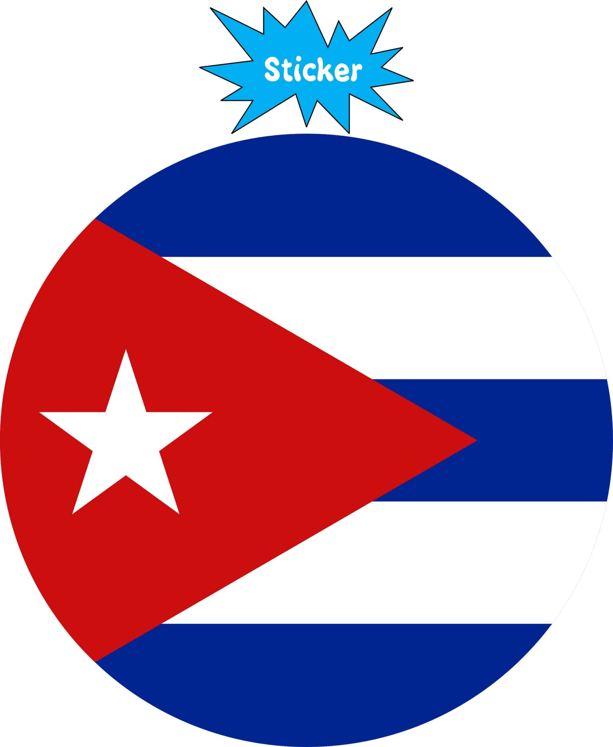 4in x 4in Cuba Flag Sticker Vinyl Luggage Decal Vehicle Bumper Stickers - Image 2