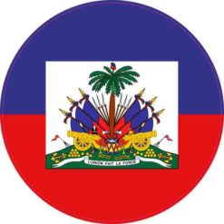 Round Haiti Flag Sticker
