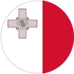 Round Malta Flag Sticker