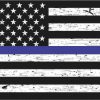 Black and White American Flag Blue Lives Matter Sticker