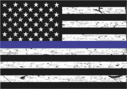 Black and White American Flag Blue Lives Matter Sticker