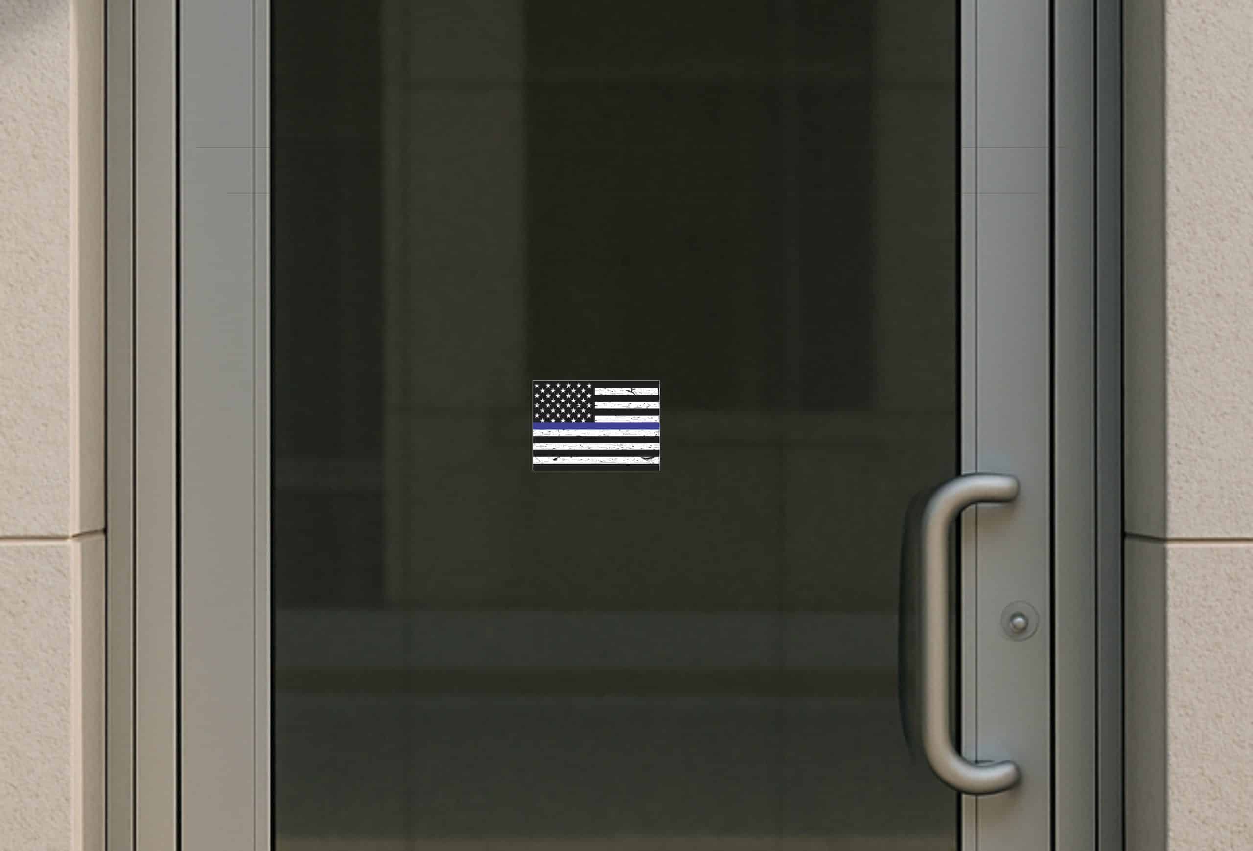 5in x 3.5in Black and White American Flag Blue Lives Matter Sticker Vinyl Decal - Image 6