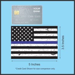 5in x 3.5in Black and White American Flag Blue Lives Matter Magnet - Image 4