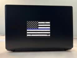 5in x 3.5in Black and White American Flag Blue Lives Matter Sticker Vinyl Decal - Image 3