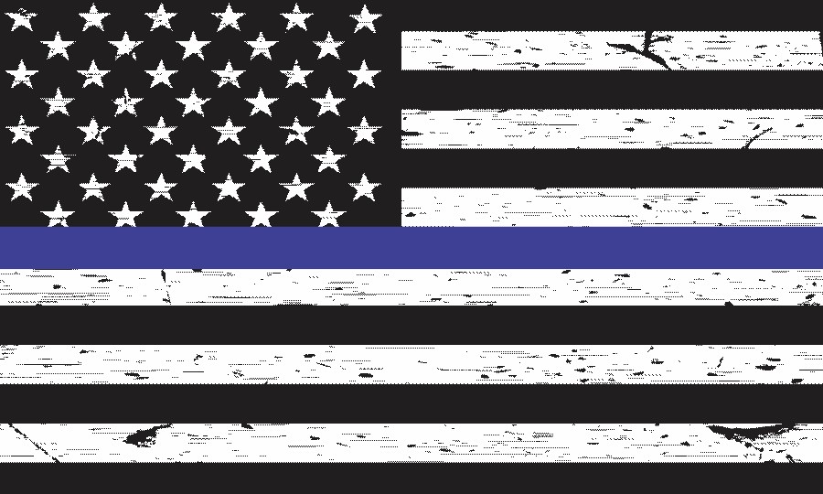 Black and White American Flag Blue Lives Matter Magnet