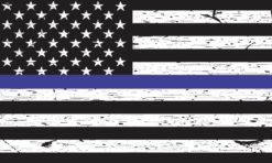 Black and White American Flag Blue Lives Matter Sticker