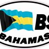 Oval BS Bahamas Flag Sticker
