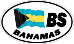 Oval BS Bahamas Flag Sticker