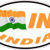 Oval IN India Flag Sticker