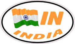 Oval IN India Flag Sticker