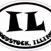 Oval IL Woodstock Illinois Sticker
