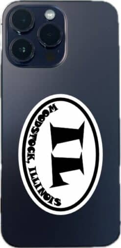 3in x 2in Oval IL Woodstock Illinois Sticker Vinyl Travel Luggage Decal