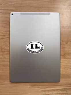 3in x 2in Oval IL Woodstock Illinois Sticker Vinyl Travel Luggage Decal