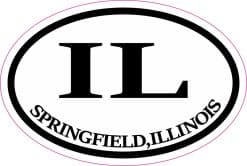 3in x 2in Oval IL Springfield Illinois Sticker Vinyl Travel Luggage Decal