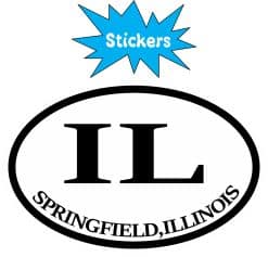 3in x 2in Oval IL Springfield Illinois Sticker Vinyl Travel Luggage Decal - Image 2
