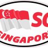 Oval SG Singapore Flag Sticker