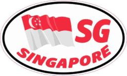 Oval SG Singapore Flag Sticker