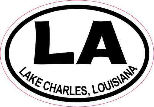 Oval LA Lake Charles Louisiana Sticker