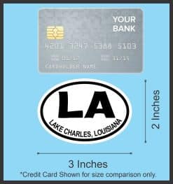 3x2 Oval LA Lake Charles Louisiana Sticker Travel Luggage Decal Stickers - Image 9