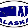 Oval AK Alaska Flag Sticker