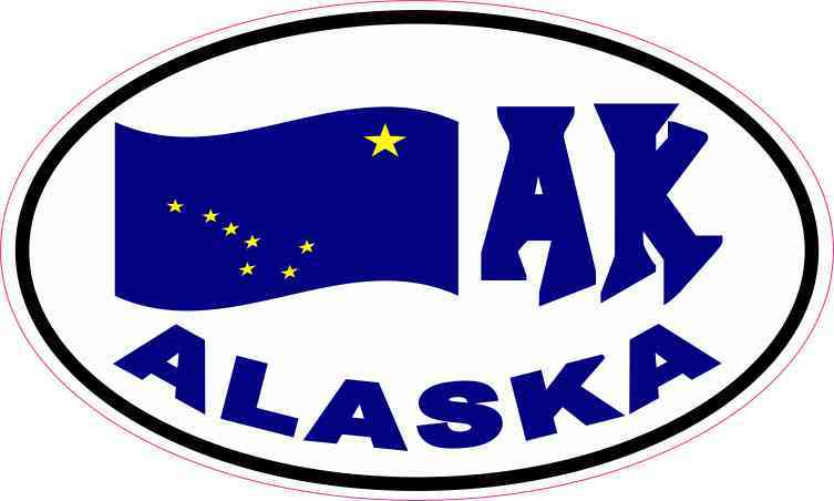 Oval AK Alaska Flag Sticker
