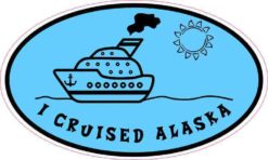Blue Oval I Cruised Alaska Sticker