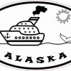 Oval Cruise Ship Alaska Sticker