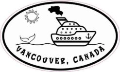 Oval Cruise Ship Vancouver Canada Sticker
