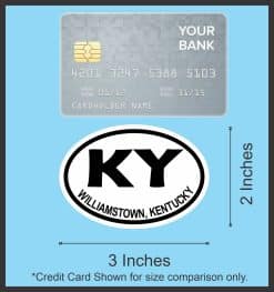 3in x 2in Oval KY Williamstown Kentucky Sticker Vinyl Travel Luggage Decal - Image 7