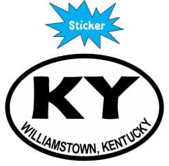 3in x 2in Oval KY Williamstown Kentucky Sticker Vinyl Travel Luggage Decal - Image 2