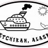 Oval Whale Cruise Ship Ketchikan Alaska Sticker